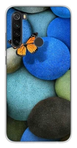 Coque en silicone imprimée compatible Xiaomi Redmi Note 8T Papillon galet bleu - Imagen 1 de 3