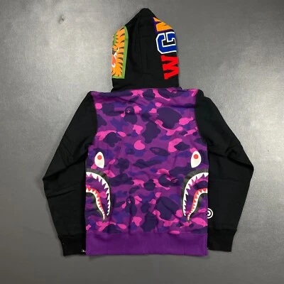 100% Authentic A Bathing Ape Side Zip Shark Wide Pullover Hoodie Size S - Image 1 of 4