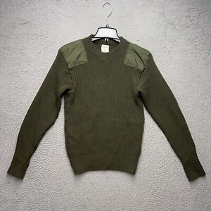 US Marines Sweater Mens 42 Green Wool Cable Knit Pullover Crew Neck Military