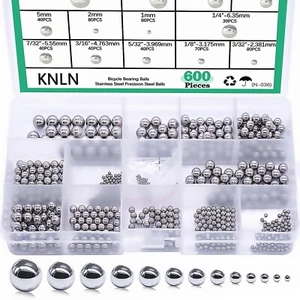 600 Piezas Bolas de Rodamiento de Acero de Precisión Métrica, Surtido Acero Inoxidable Suelto Bic - Imagen 1 de 7