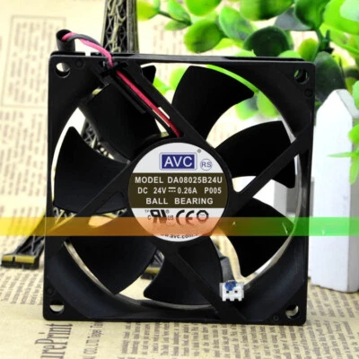 1PC NEW AVC DA08025B24U 24V 0.26A 8CM 8025  2-wire Cooling fan - Image 1 of 4