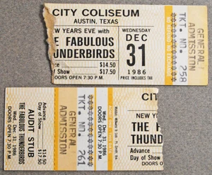 Biglietto The Fabulous Thunderbirds Stub Austin Texas Capodanno 31/12/1986 - Foto 1 di 2