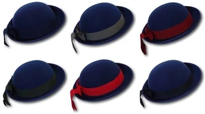 Ladies / Girls Royal Bowler Style Felt Hat With Coloured Band - School Uniform - Picture 1 of 24