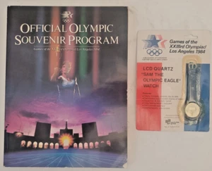 Official Olympic Souvenir Program LA 1984 & LCD Quartz "Sam the Eagle" Watch - Picture 1 of 14