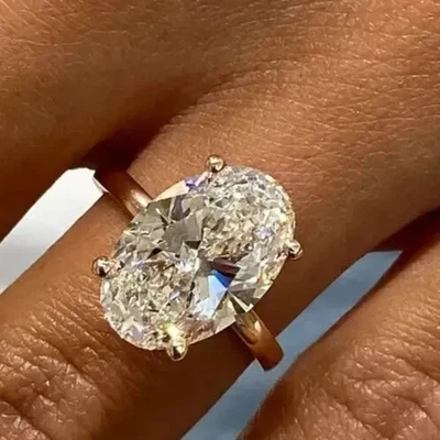 5.00Ct Oval Cut IGI Certified Lab Grown Diamond Engagement Ring 14K Yellow Gold - Image 1 of 4