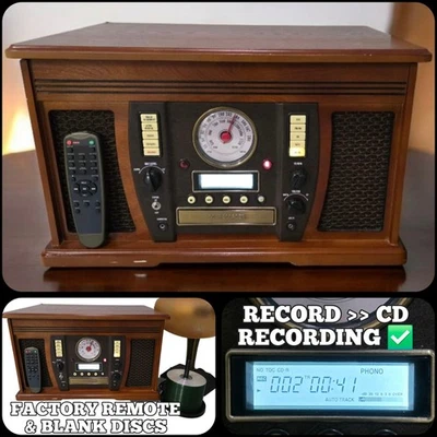 Innovative Technology ITVS-750 All In 1 Record Player CD Recorder + Remote Discs - Image 1 of 4