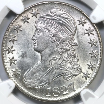 1827 O-136 R4 NGC MS61  "Square Base 2" Capped Bust Half Dollar - Image 1 of 3