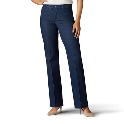 Womens Ultra Lux Comfort with Flex Motion Trouser Pant Indigo Rinse 8 Medium - Image 1 of 3