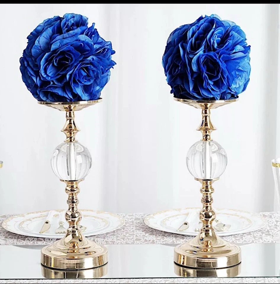 15 Piezas AZUL REAL 6" Rosas de Seda Flores Bolas para Besos Boda Eventos Centros de Mesa Foto 1 de 3