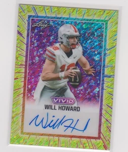 Hoja Vivid Shimmer Yellow Will Howard #1/1 2025 automático Pittsburgh Steelers - Imagen 1 de 2