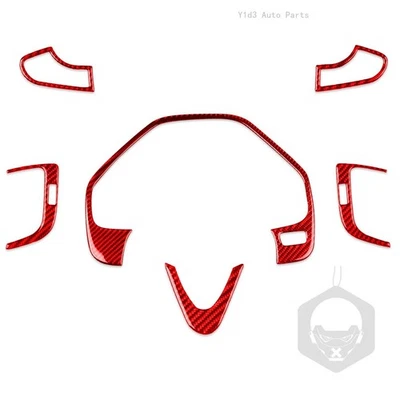 6Pcs Red Carbon Fiber Steering Wheel Speedometer Vent Cover For Acura TLX 15-20 Foto 1 de 4