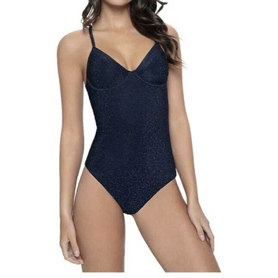 New Pilyq PQ Sapphire Amara Underwire One Piece Swimsuit Small Shimmer - Image 1 of 4
