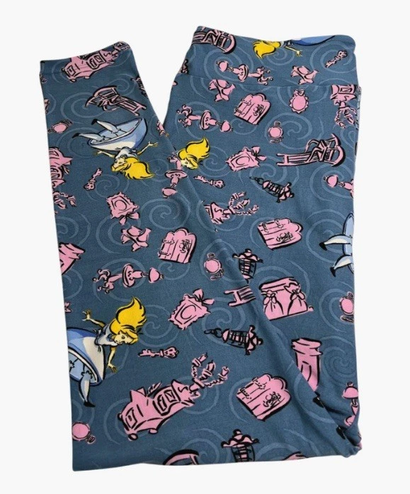 Leggings LuLaRoe DISNEY TC2 Alto Curvilíneo 2 ALICIA en el País de las Maravillas Cuento de Hadas Envío RÁPIDO Foto 1 de 4