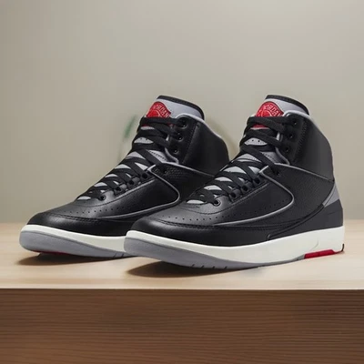 Tênis Nike Air Jordan 2 retrô preto cimento tamanho 9.5 - DR8884-001 - Imagem 1 de 4