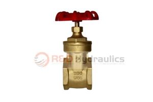 Gate Valve | Full Port | 2" NPT Threads | Brass - Picture 1 of 3