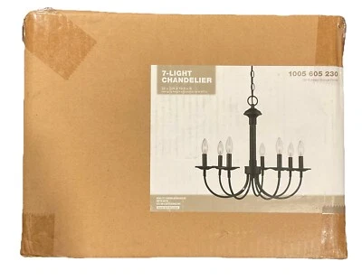 Lámpara de araña Hampton Bay 7 luces de bronce frotado con aceite 1005 605 230 Foto 1 de 3