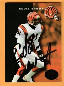 Eddie Brown Cincinnati Bengals Auto Firmado 1993 SkyBox Miami Hurricanes - Imagen 1 de 2