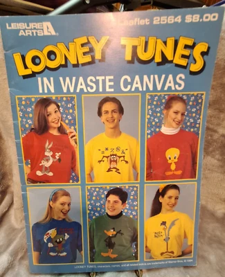 Vintage Leasure Arts Looney Tunes In Waste Canvas Booklet 21 Charts 1994 - Image 1 of 4