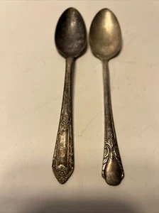2 Wm. Cucharas de plata Rogers Co originales - Imagen 1 de 11