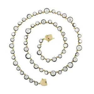 40Ct Lab Created Sapphire Round Georgian-Era Inspired Vintage Tennis Necklace - Picture 1 of 6