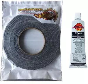 Self Stick Kit 1/2" X 1/8" Grey Bbq Smoker Gasket Black Rtv Grill Sealer Hi - Picture 1 of 9