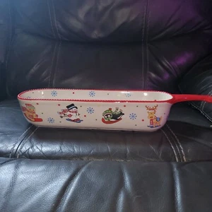 Temptations By Tara Old World Loaf Pan Ovenware With Handle Snowflake Christmas - Picture 1 of 4