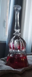 VTG Western Germany BLEIKRISTALL Lead Crystal Red to Clear Glass Dinner Bell - Picture 1 of 5