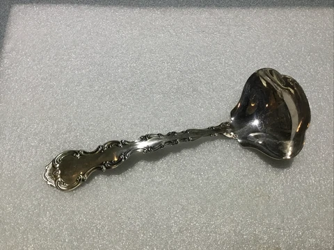 Gorham Sterling Silver STRASBOURG Solid Gravy Ladle, 6.75"  NO MONO FREE SH Cover
