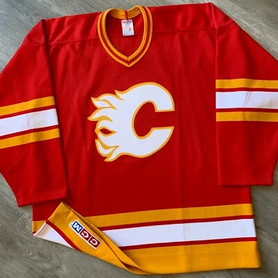 Authentic Late 1980s Calgary Flames Jersey Large CCM Ultrafil Semi Pro - Image 1 of 4