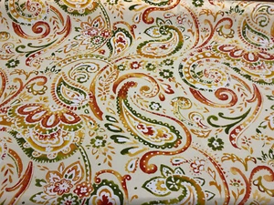Swavelle Vermilya Fredo Orange Grove Paisley Indoor Outdoor Fabric by the yard  - Picture 1 of 4