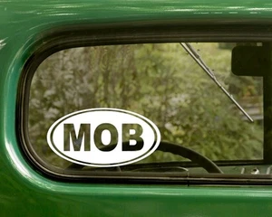 2 MOB MAFIA DECALs Decal Oval Sticker Gangster Bumper Car Truck Laptop Window - Foto 1 di 1