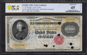 Fr. 1225b 1900 $10,000 Gold Certificate PCGS 45 10000 PMG Currency Bill Note - Picture 1 of 2