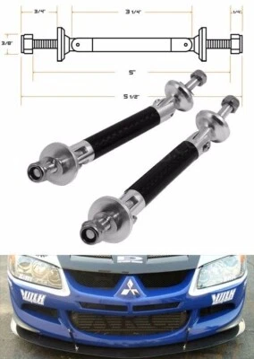 Kit de carrocería de carbono negro parachoques difusor de labios barra soporte para Audi BMW Foto 1 de 2