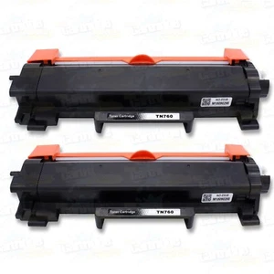 2PK Toner(w/Chip) for Brother TN760 TN730 use in L2370 L2350 L2550 L2750 L2710 - Picture 1 of 2
