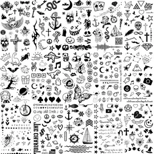 15 Sheets Small Temporary Tattoos For Women Adults Hands Neck Tattoo Sticker - Picture 1 of 6