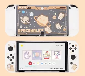 Cat Clear Hard Shell Protective Case for Nintendo Switch OLED Replacement Shell - Picture 1 of 12