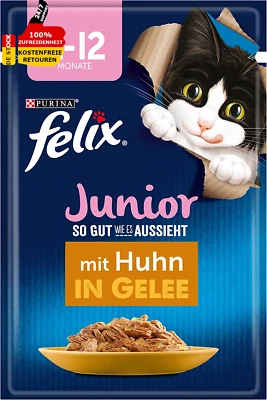 FELIX Junior Kittenfutter Katzennassfutter Nassfutter Katzenfutter 26 X 85G