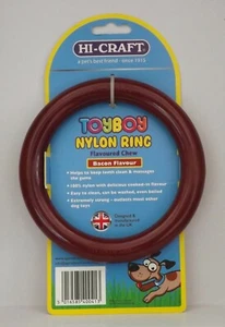 ToyBoy Nylon Dog Ring Bacon Flavoured Chew for Medium Sized Dogs Fun Strong - Picture 1 of 5
