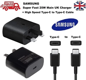 Genuine Samsung 25W Wall Charger For Fast Charging Galaxy S23 S24 FE Plus Ultra - Picture 1 of 10