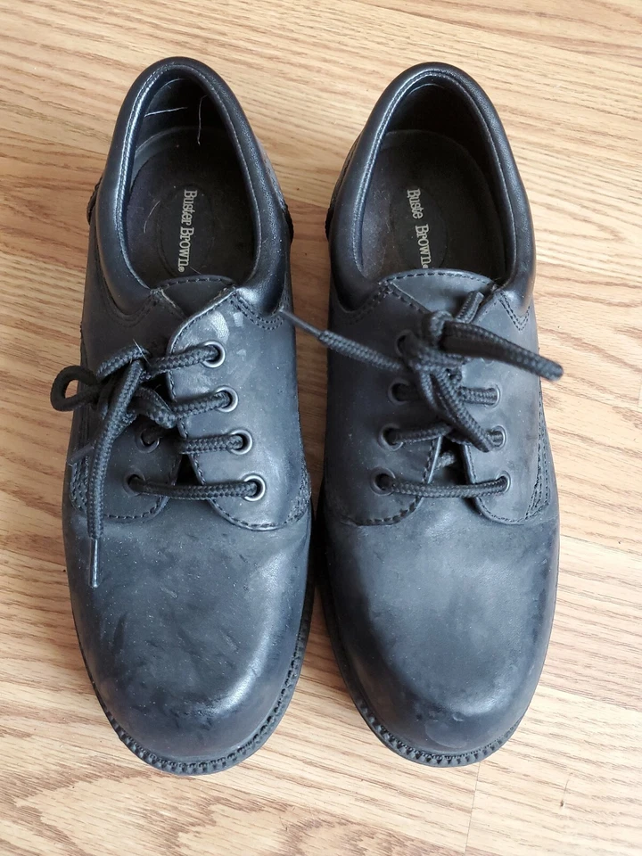 Zapatos de vestir Buster marrón de cuero negro talla 5,5 Foto 1 de 1