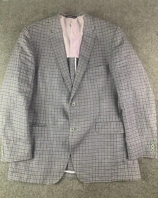 Blazer deportivo semiestructurado 100 % lino Copley para hombre talla 44T gris/púrpura Foto 1 de 4