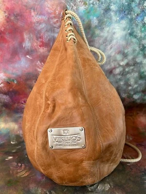 VIRTUOS BOXING Bolso de Lona/Bolso de Hombro de Cuero Tostado - Hecho en Italia Foto 1 de 4