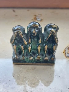 Alte Kleine Bronze Figur „Drei Affen“ ca. 4,5 x 4,3 cm - Bild 1 von 6