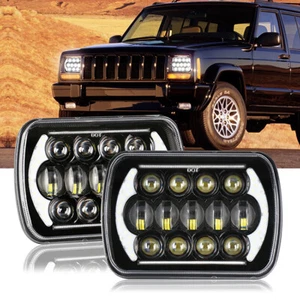 For Dodge W150/250/350 D100/150/250/350 Ramcharger Pair 5x7" 7x6" LED Headlights - Picture 1 of 13