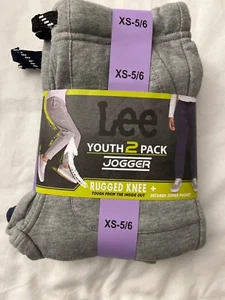 Lee Youth 2 Pack Rugged Knee Joggers ( Grey / Navy Blue) XS - 5/6 New With Tags - Picture 1 of 9