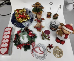 Stock pupazzi e piccole ghirlande oggetti tema natale regali totale 13 pezzi - Foto 1 di 13