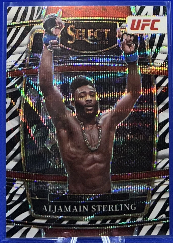 2022 Panini Select UFC #57 ALJAMAIN STERLING CONCOURSE ZEBRA SSP - Image 1 of 2
