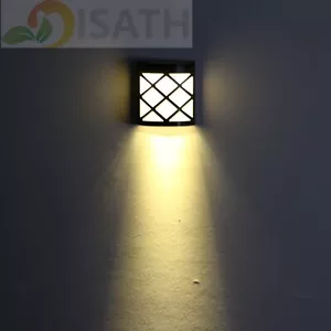 (4er-Pack) ISATH Outdoor LED Solar Wandleuchten Garten Hof Weg Lampe (Warmlicht) - Bild 1 von 6