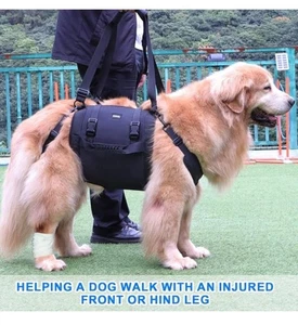 Dog Carry Sling, Emergency Backpack Pet Legs Support & Rehabilitation XL Black - Picture 1 of 3