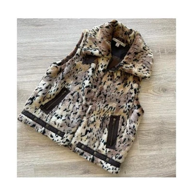 Chaleco Y2K Vintage Leopardo Imitación Piel Para Mujer Mediano Mob Esposa Animal Print Indie  Foto 1 de 4